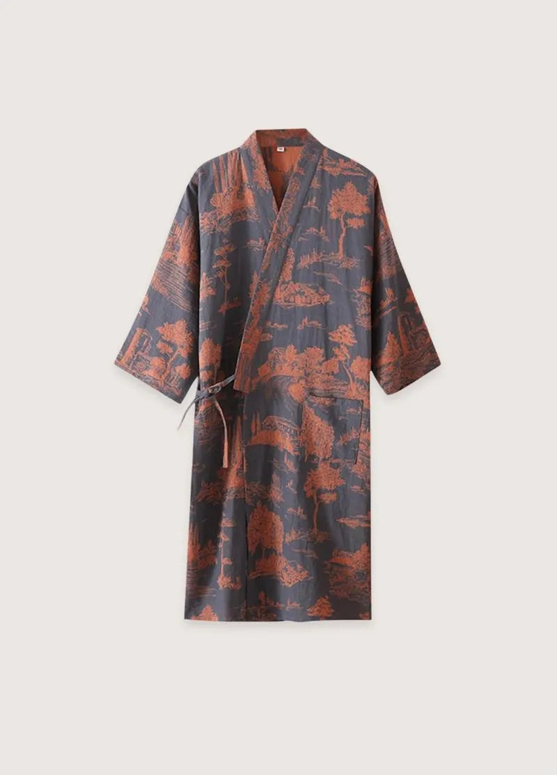 Peignoir kimono coton femme - Style japonais chic-Kimikono