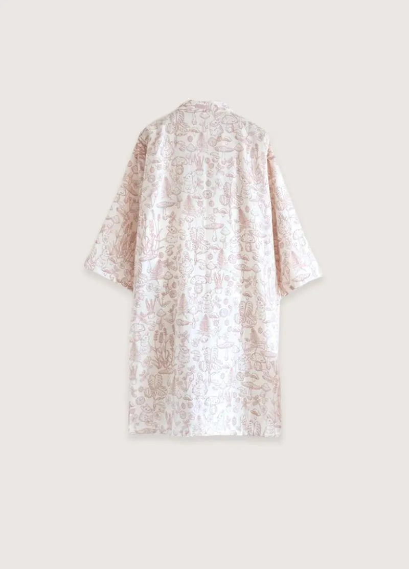 Peignoir kimono court en coton blanc - Doux et élégant-Kimikono