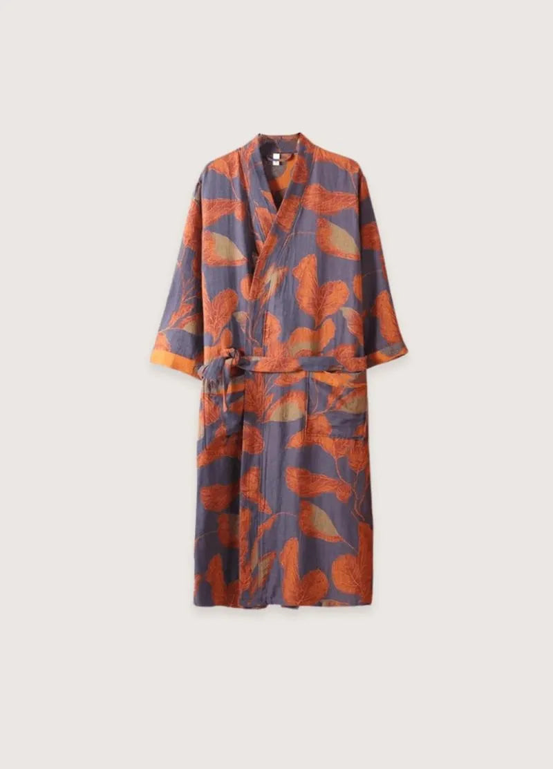 Peignoir kimono homme en coton - Confort japonais-Kimikono