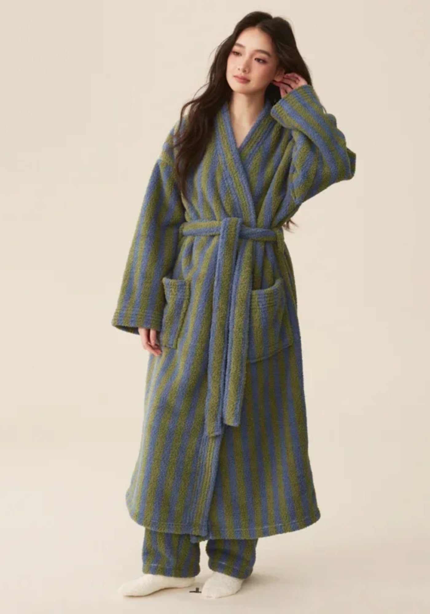 Peignoir kimono polaire femme | Fuyu