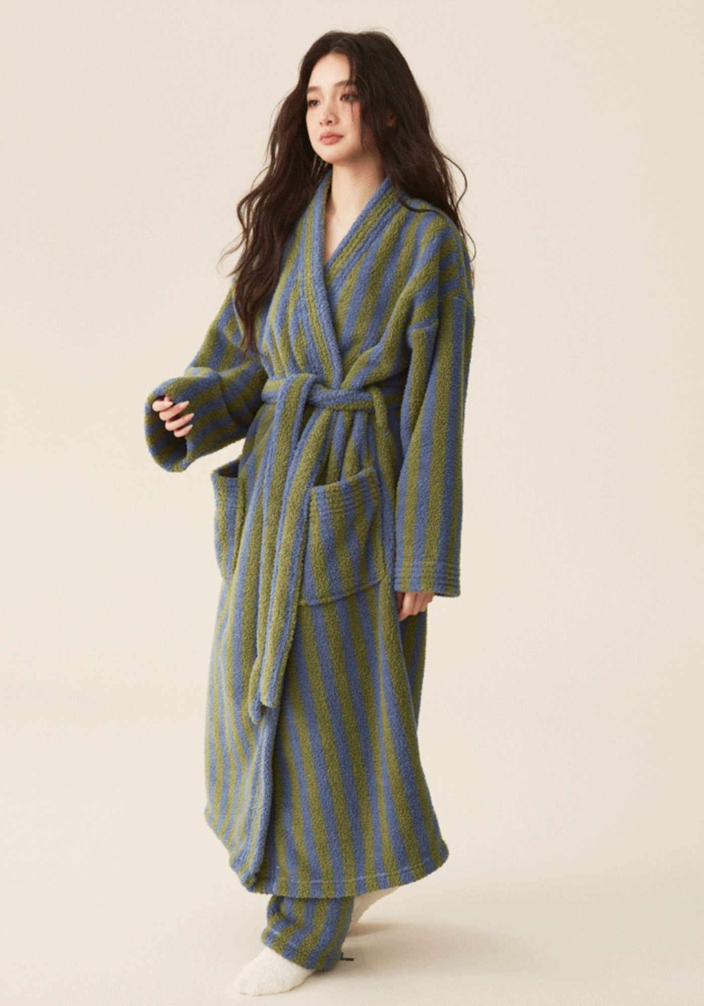 Peignoir kimono polaire femme | Fuyu