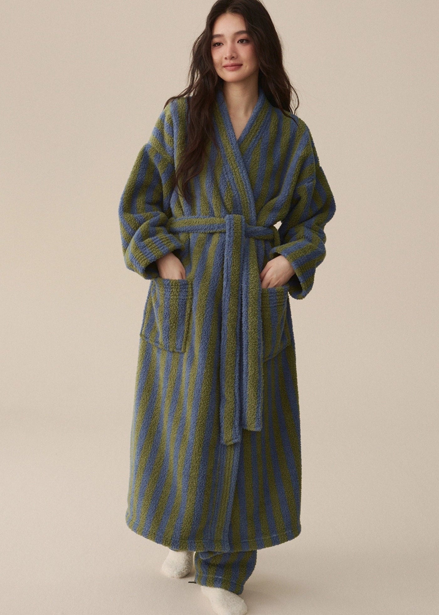 Peignoir kimono polaire femme