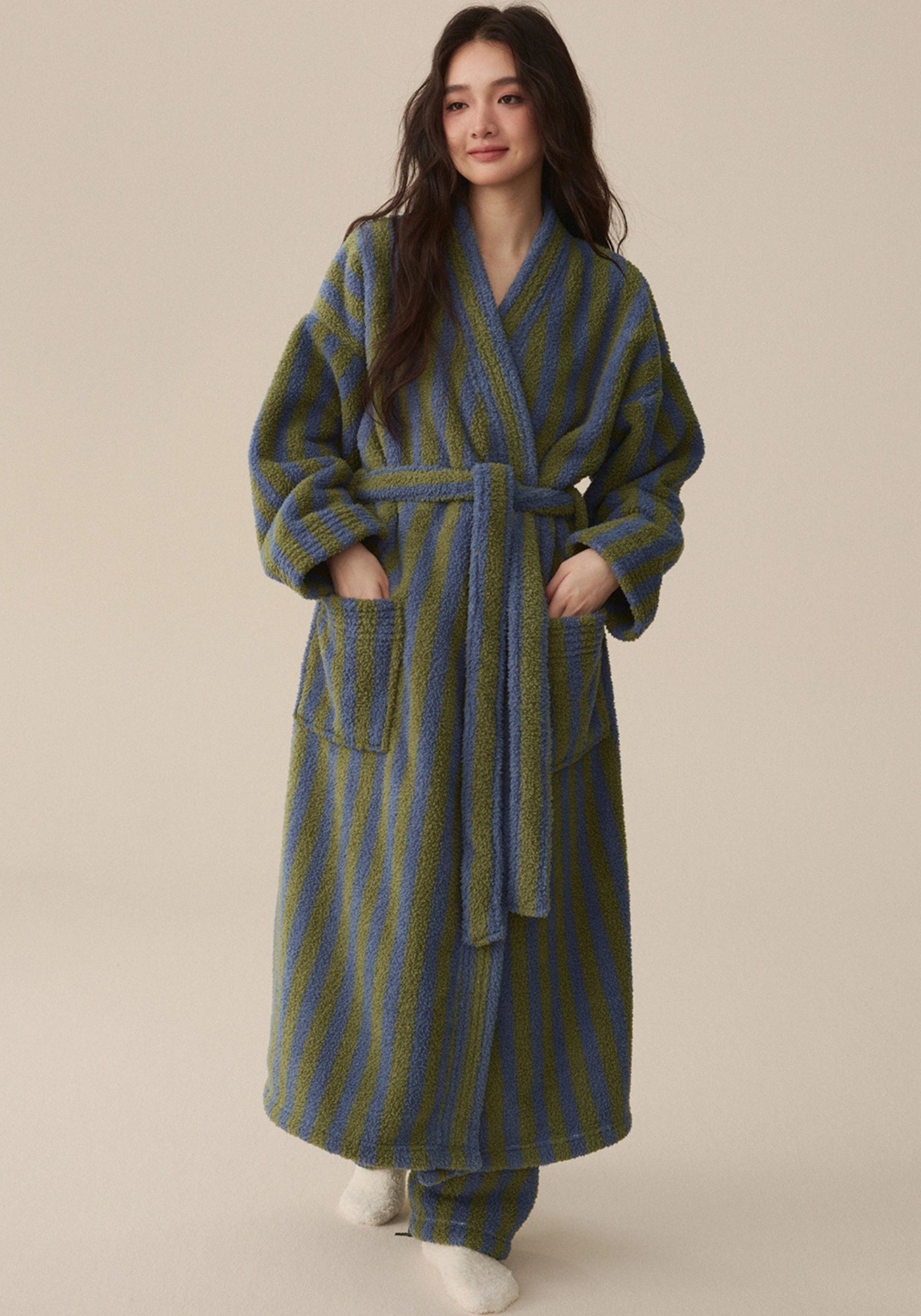 Peignoir kimono polaire femme