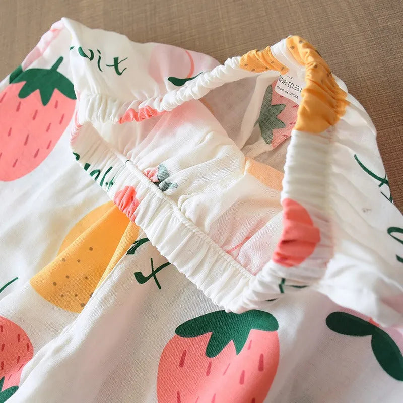 Pyjama kimono coton fruité - Motifs kawaii femme-Kimikono