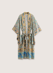 Kimono long bohème vert bleu | Kyo