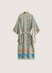 Kimono long bohème vert bleu | Kyo
