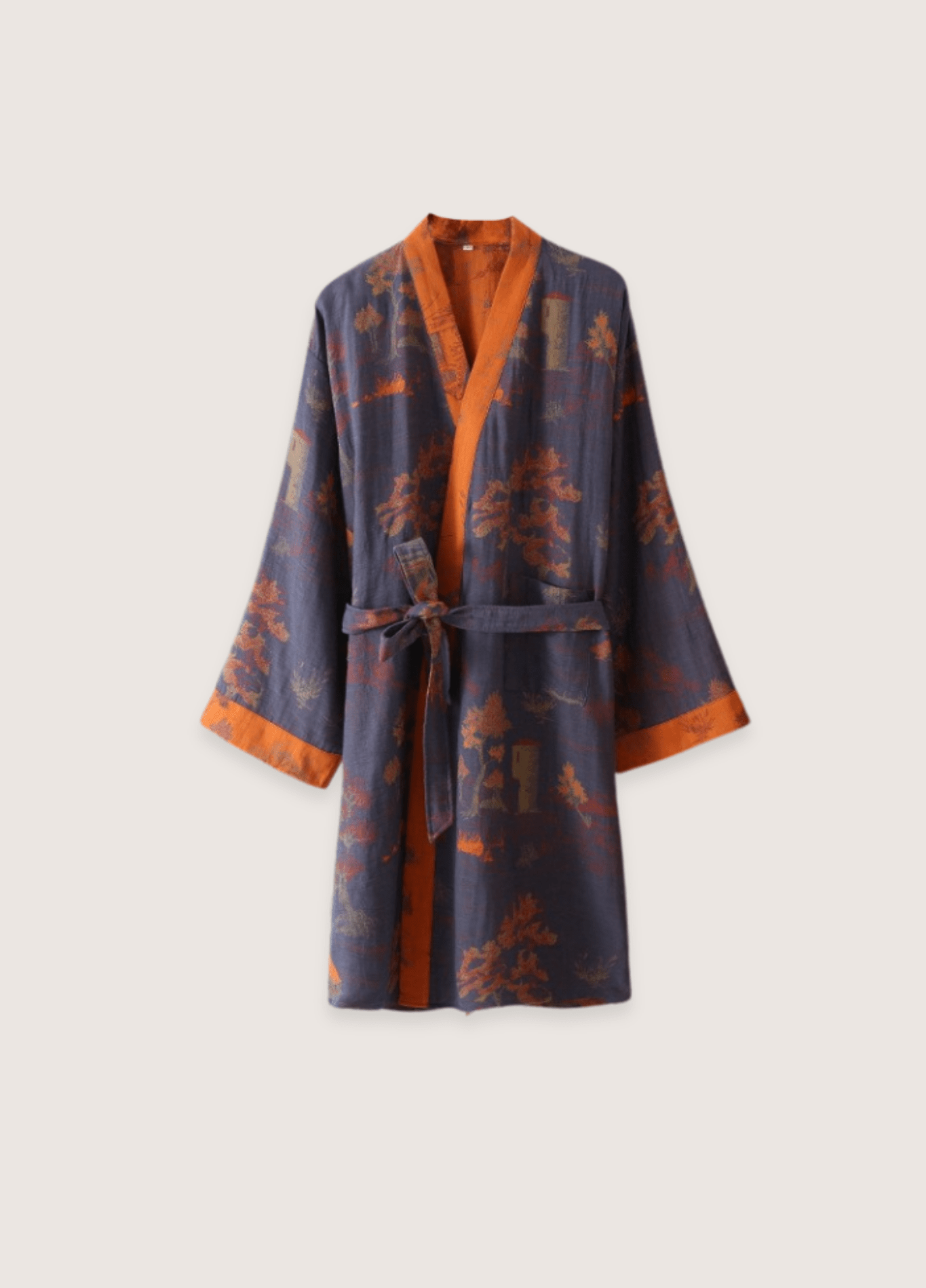 Kimono peignoir orange homme | Yoruki