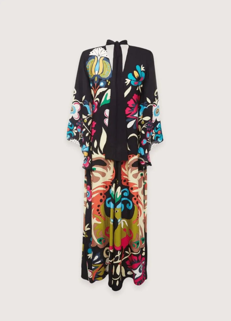 black floral kimono robe femme