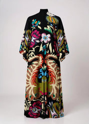 kimono robe black floral