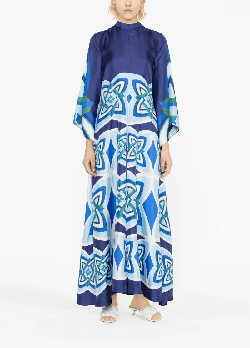 robe kimono bleue motif