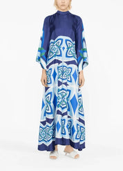 robe kimono bleue motif