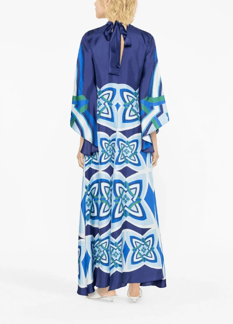 robe bleue kimono femme