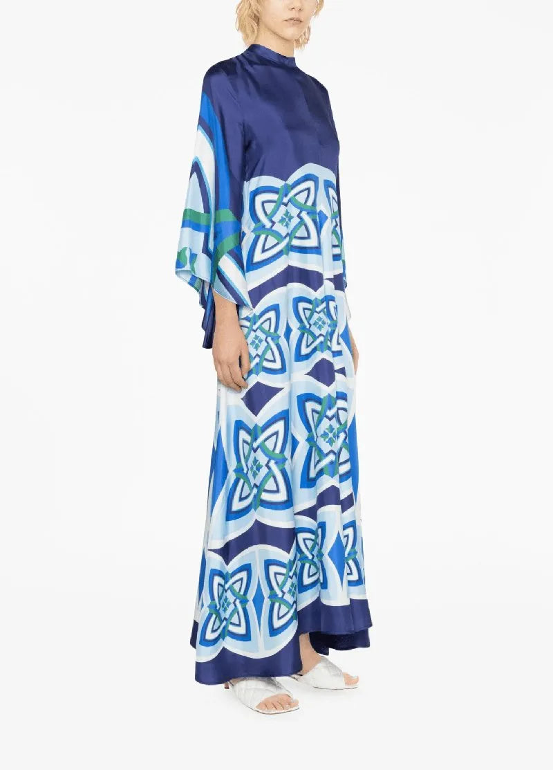 robe kimono femme bleue