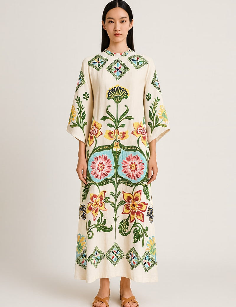 robe kimono été bohème en coton pour femme