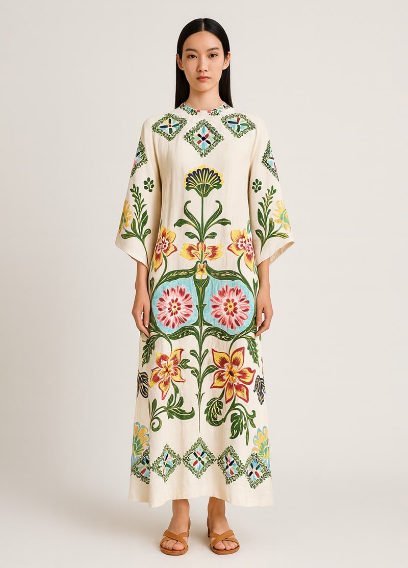 robe kimono été bohème en coton pour femme