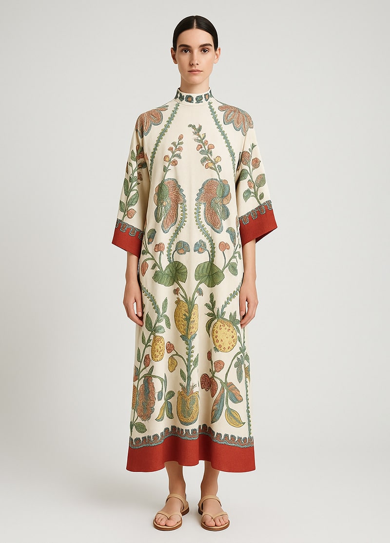robe kimono fleurie en coton pour femme
