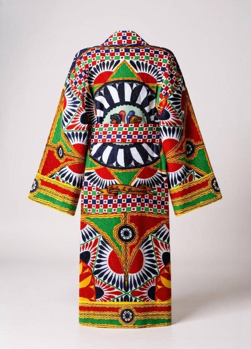 kimono robe imprimée mosaique pour femme