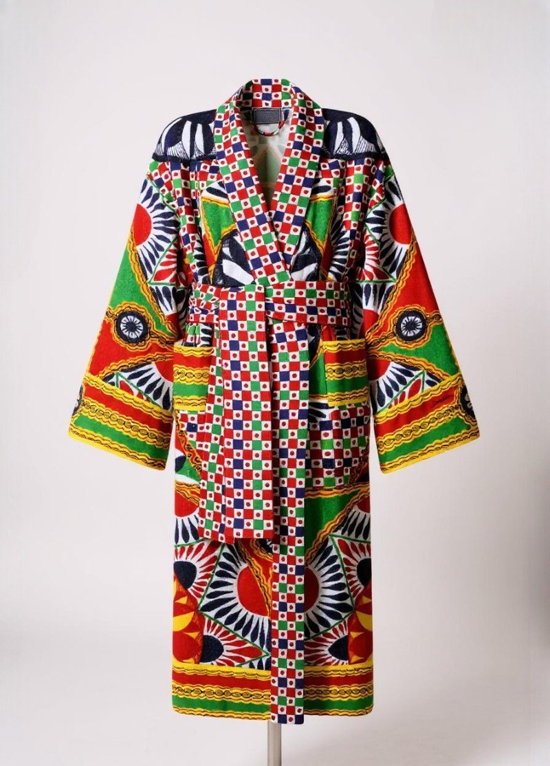 robe kimono imprimé mosaïque