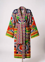 robe kimono imprimé mosaïque