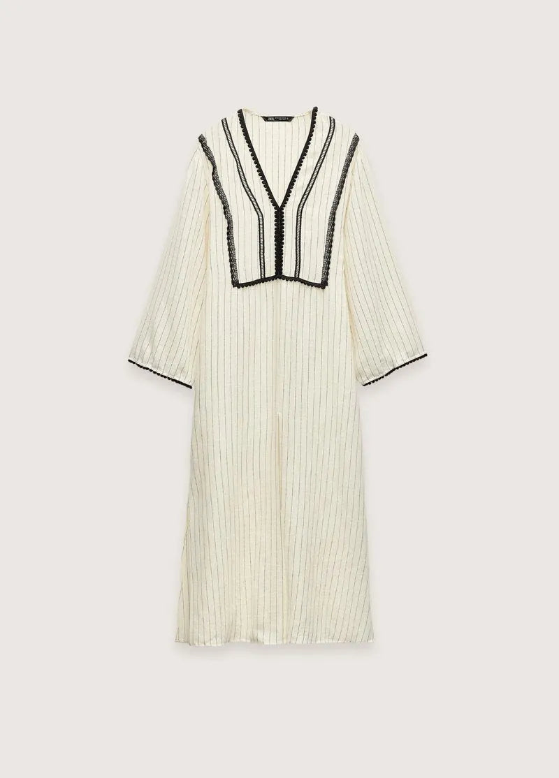 robe kimono japonaise beige et noir