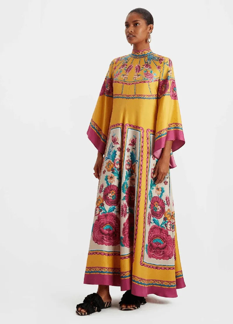 robe jaune kimono femme