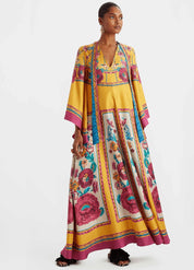 robe kimono jaune femme