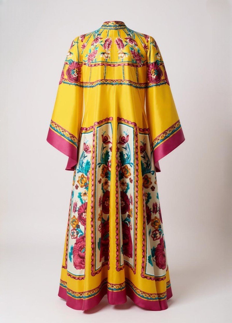 robe kimono jaune pour femme