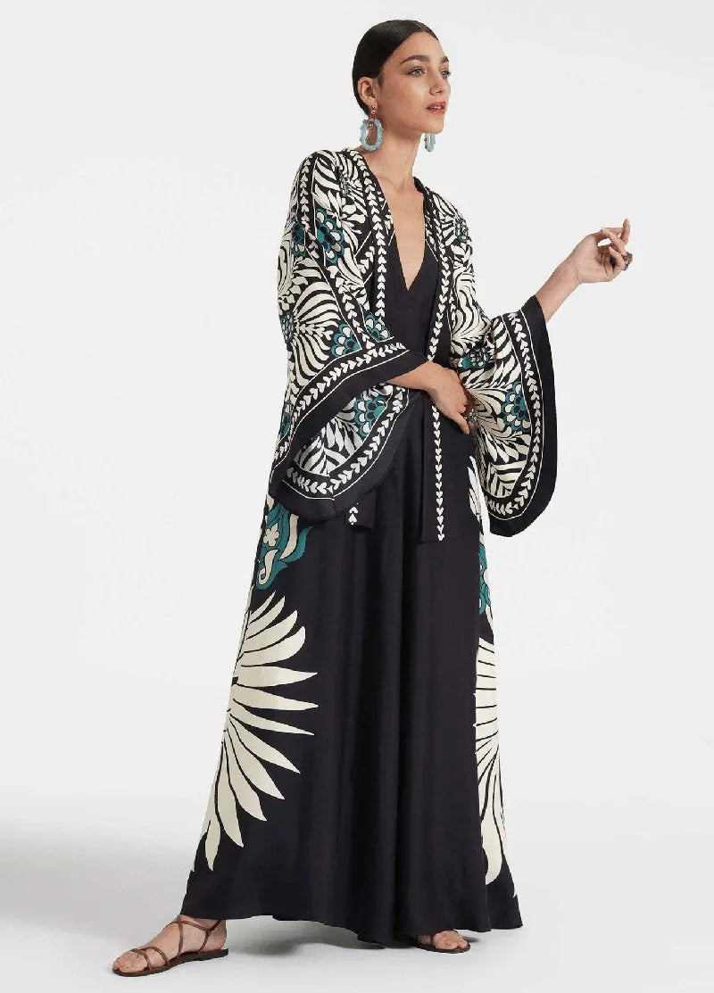 robe kimono longue femme