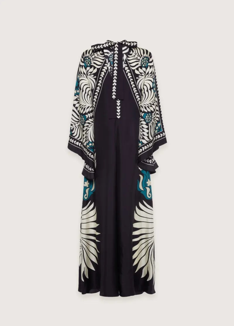 robe kimono noir longue pour femme