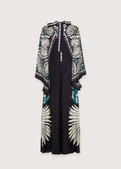 robe kimono noir longue pour femme