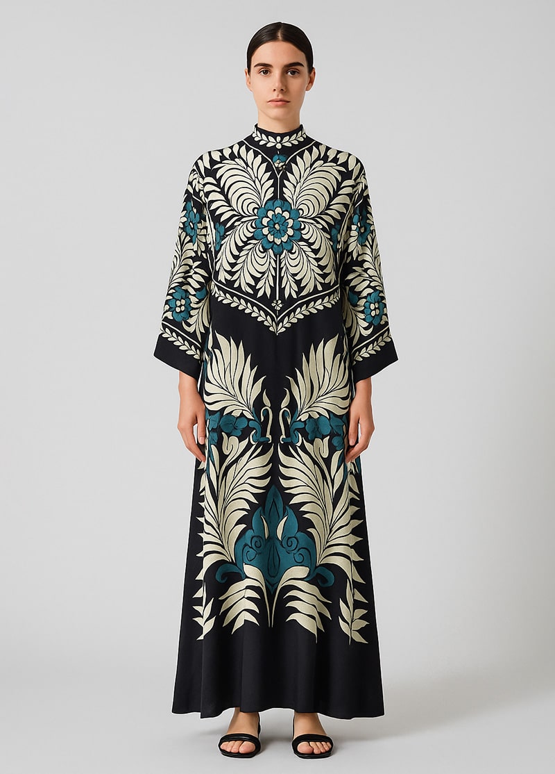robe kimono longue en coton pour femme