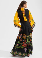 kimono robe noire pour femme