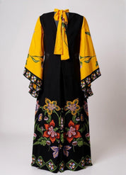 robe kimono noire fleur