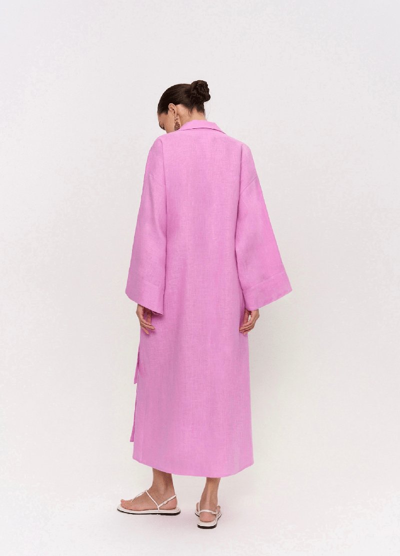 robe kimono rose femme