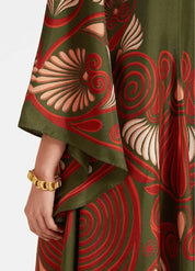 kimono robe rouge pour femme