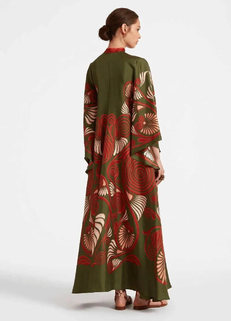 robe rouge kimono femme