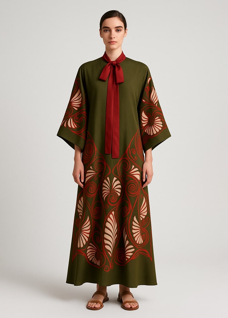 robe kimono rouge en coton femme