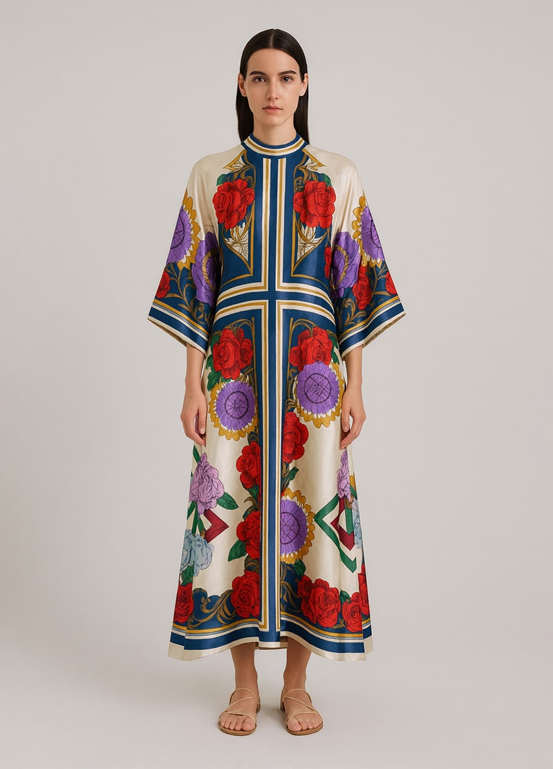 robe kimono style satin pour femme