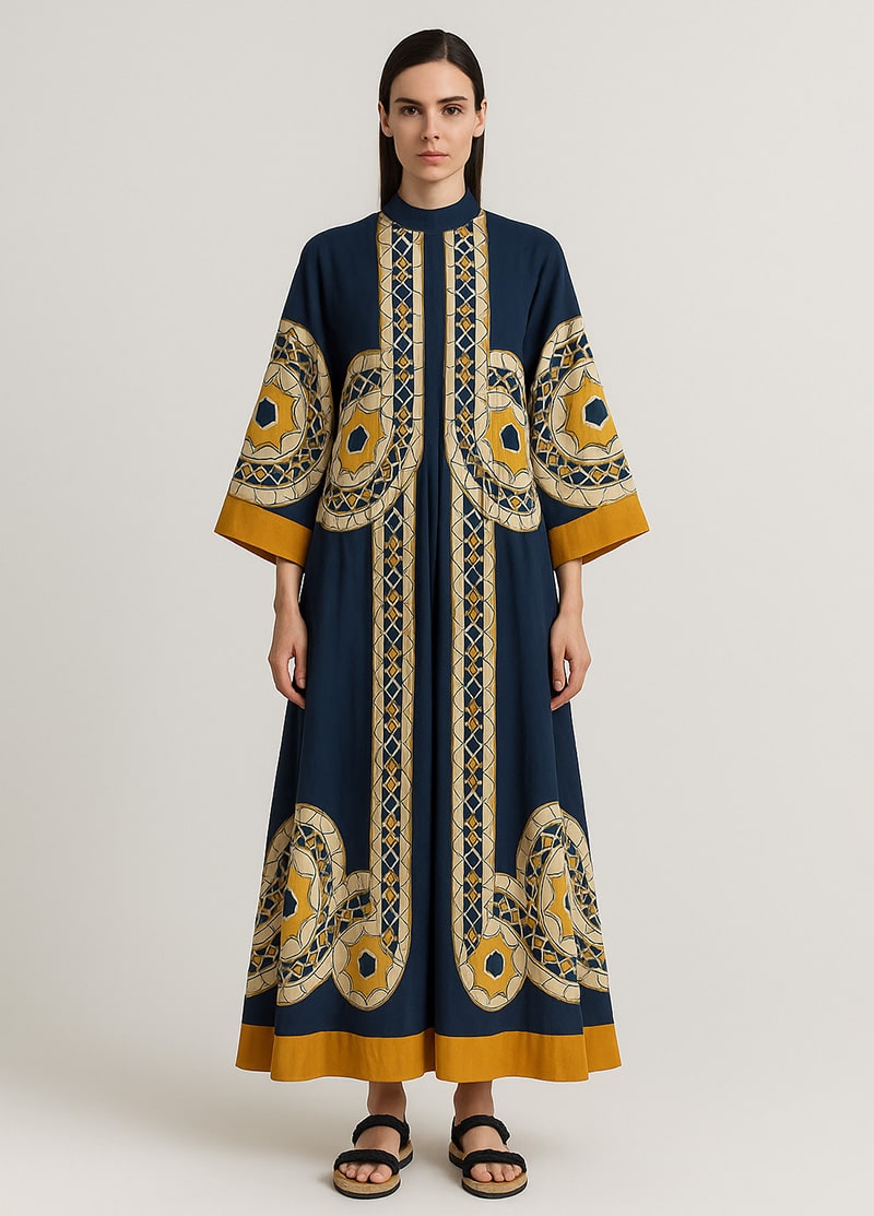 robe kimono soirée en coton pour femme
