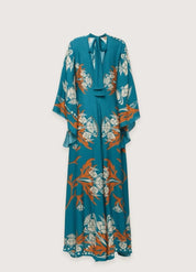 robe kimono bleue turquoise pour femme