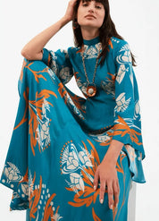 kimono robe bleue turquoise
