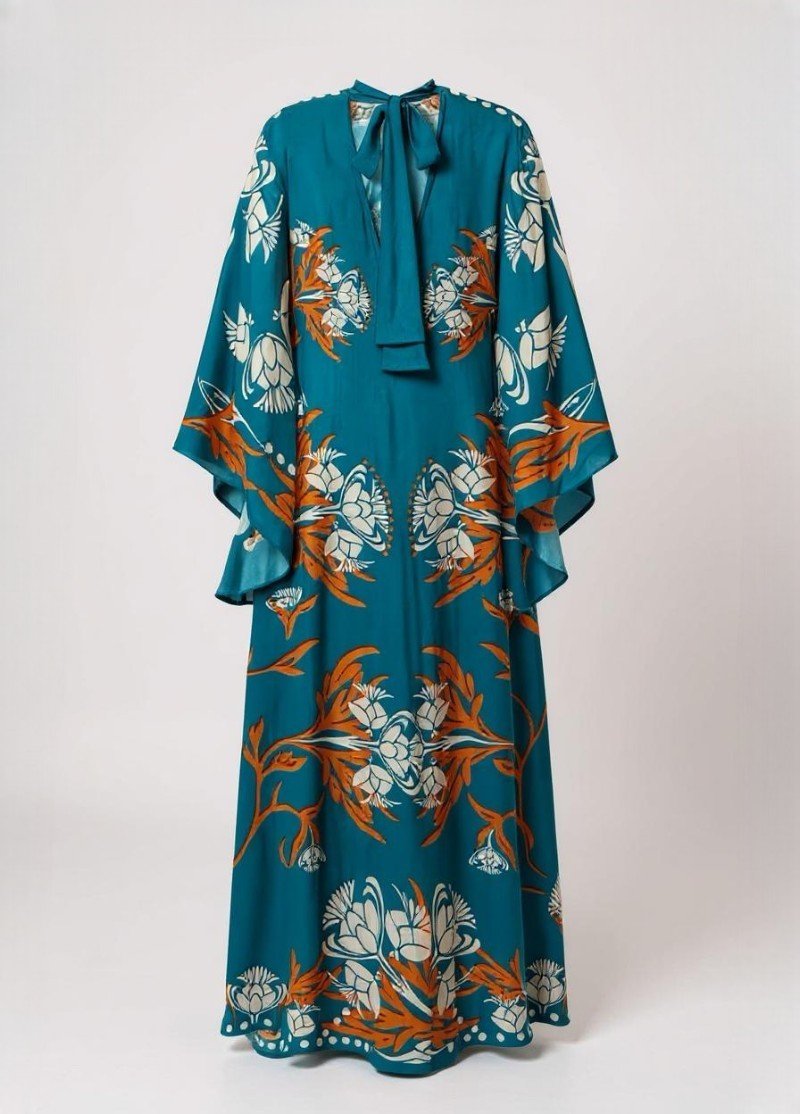 robe kimono bleu turquoise pour femme