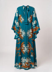 robe kimono bleu turquoise pour femme