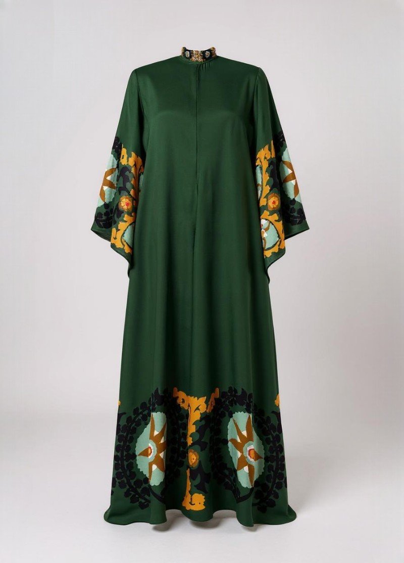 robe kimono femme verte
