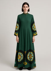robe kimono pour femme verte en coton