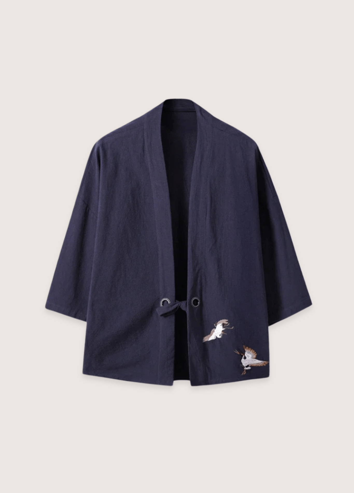 Veste kimono d'été homme en lin bleu | Umi
