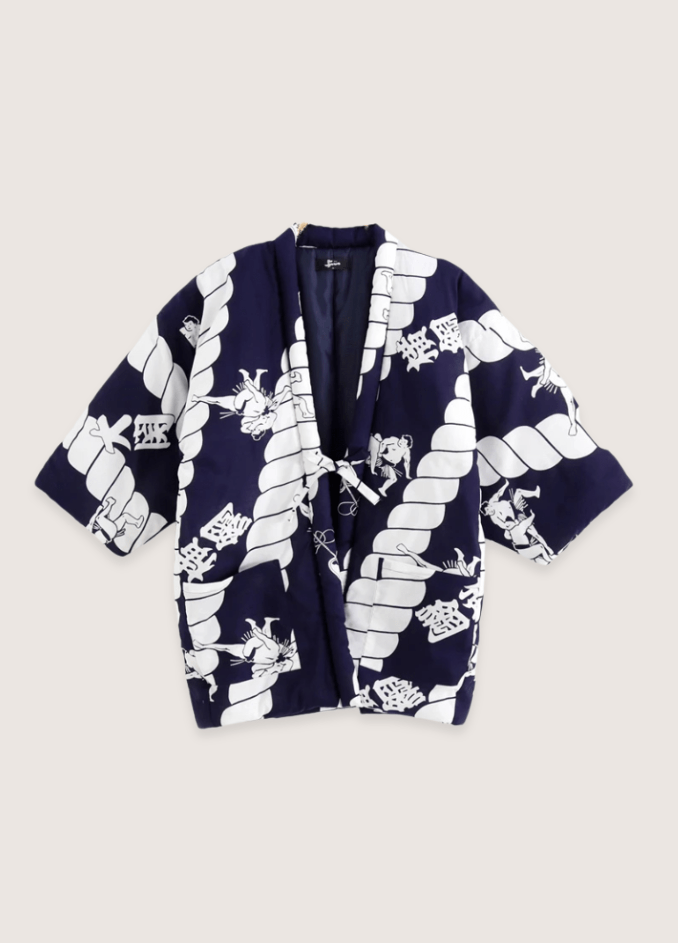 Veste kimono japonaise bleu et blanc | Aojin