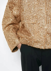 Veste kimono doré à paillettes - Glamour & raffiné-Kimikono