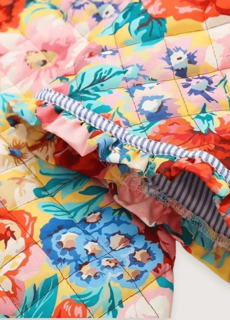 Veste kimono fleurie matelassée femme - Style authentique-Kimikono