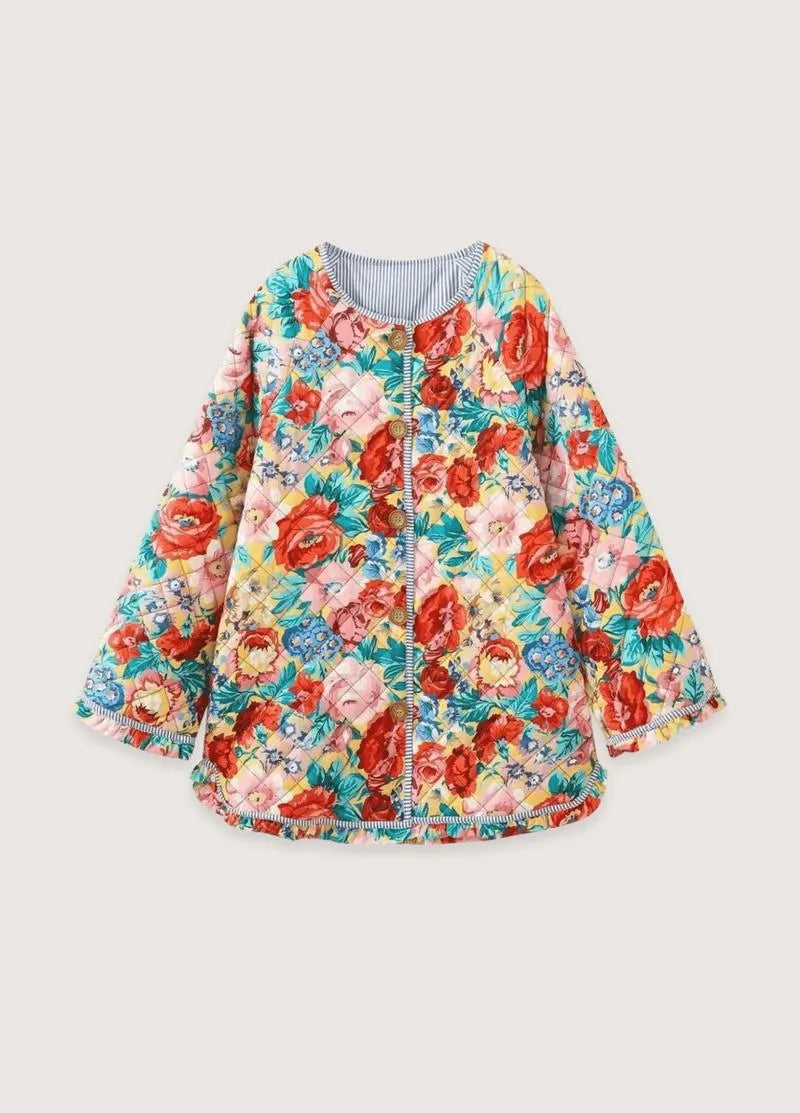 Veste kimono fleurie matelassée femme - Style authentique-Kimikono